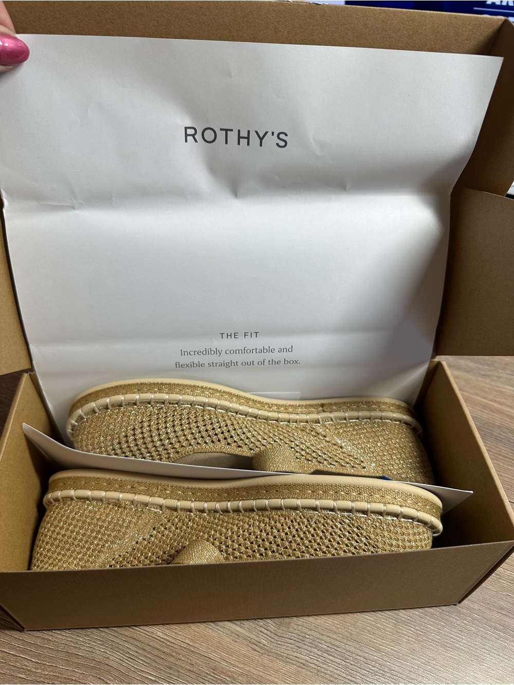 Rothy’s The Espadrille Mary Jane Metallic Golden Sun - Picture 6 of 16